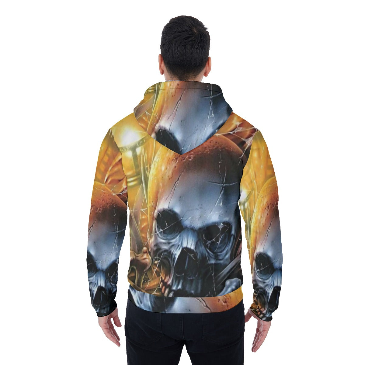 skull Men's Sherpa Fleece Zip Up Hoodie