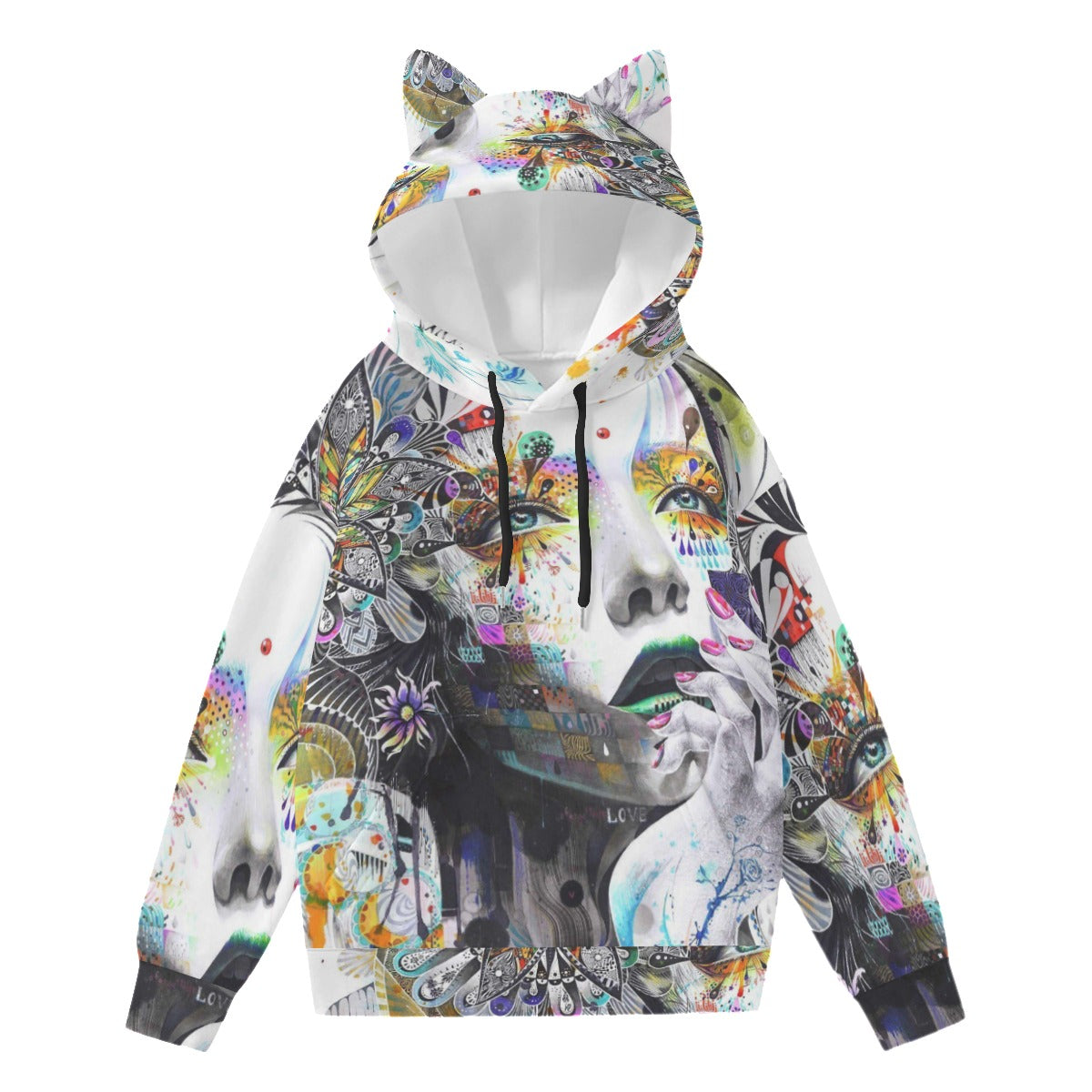 design Women’s Hoodie With Decorative Ears