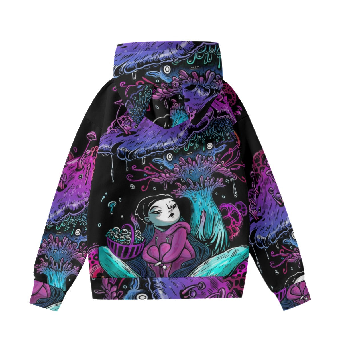 design Print Women’s Hoodie With Decorative Ears