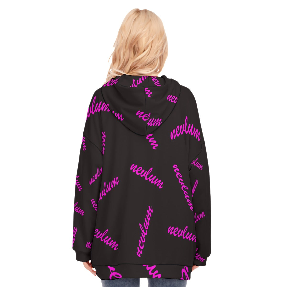 All-Over Print Women's Long Hoodie With Zipper Closure