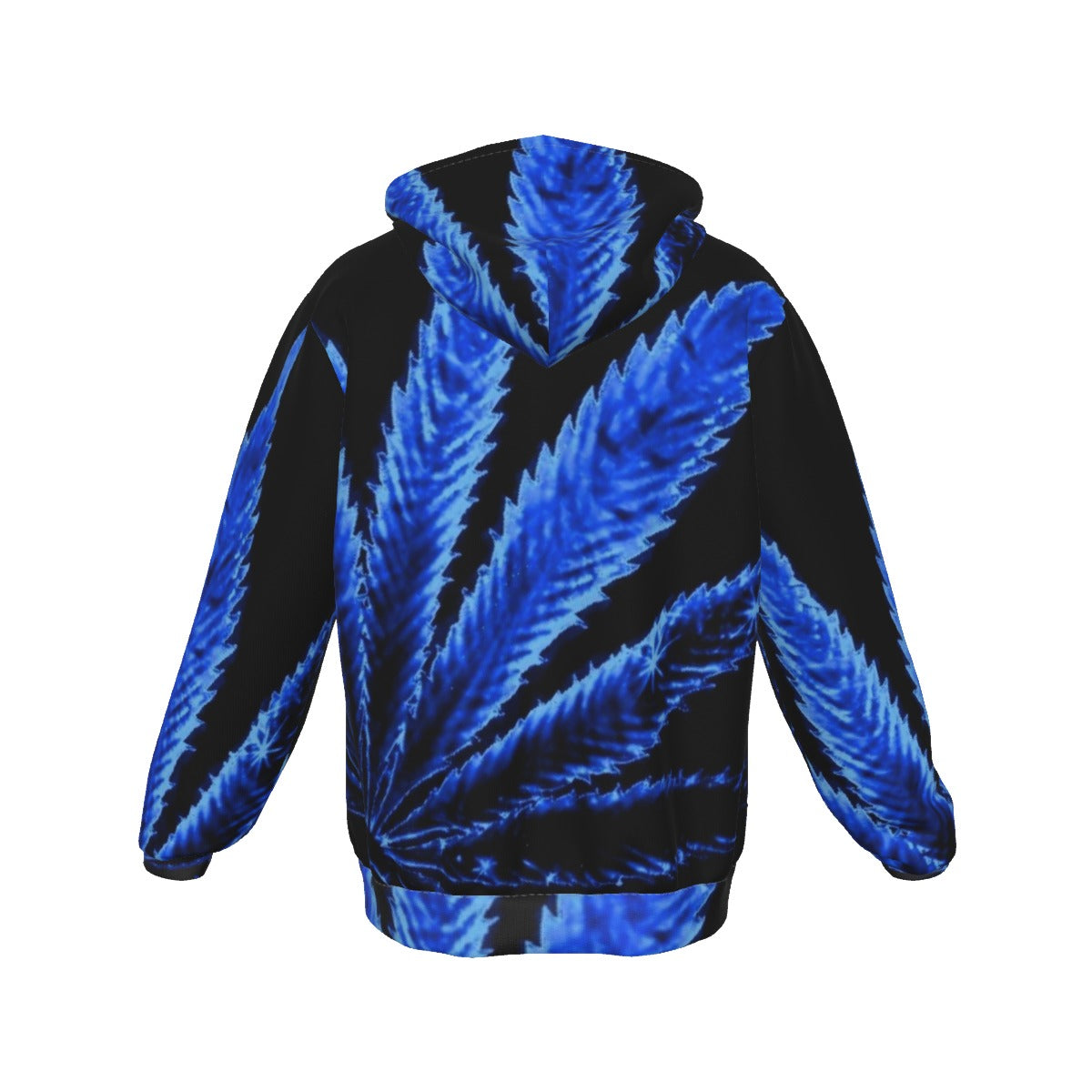 blue weed leaf hoodie