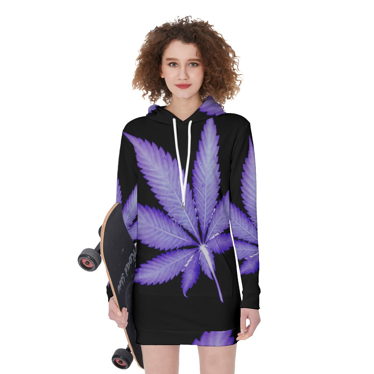 purple leaf Women's Long Hoodie