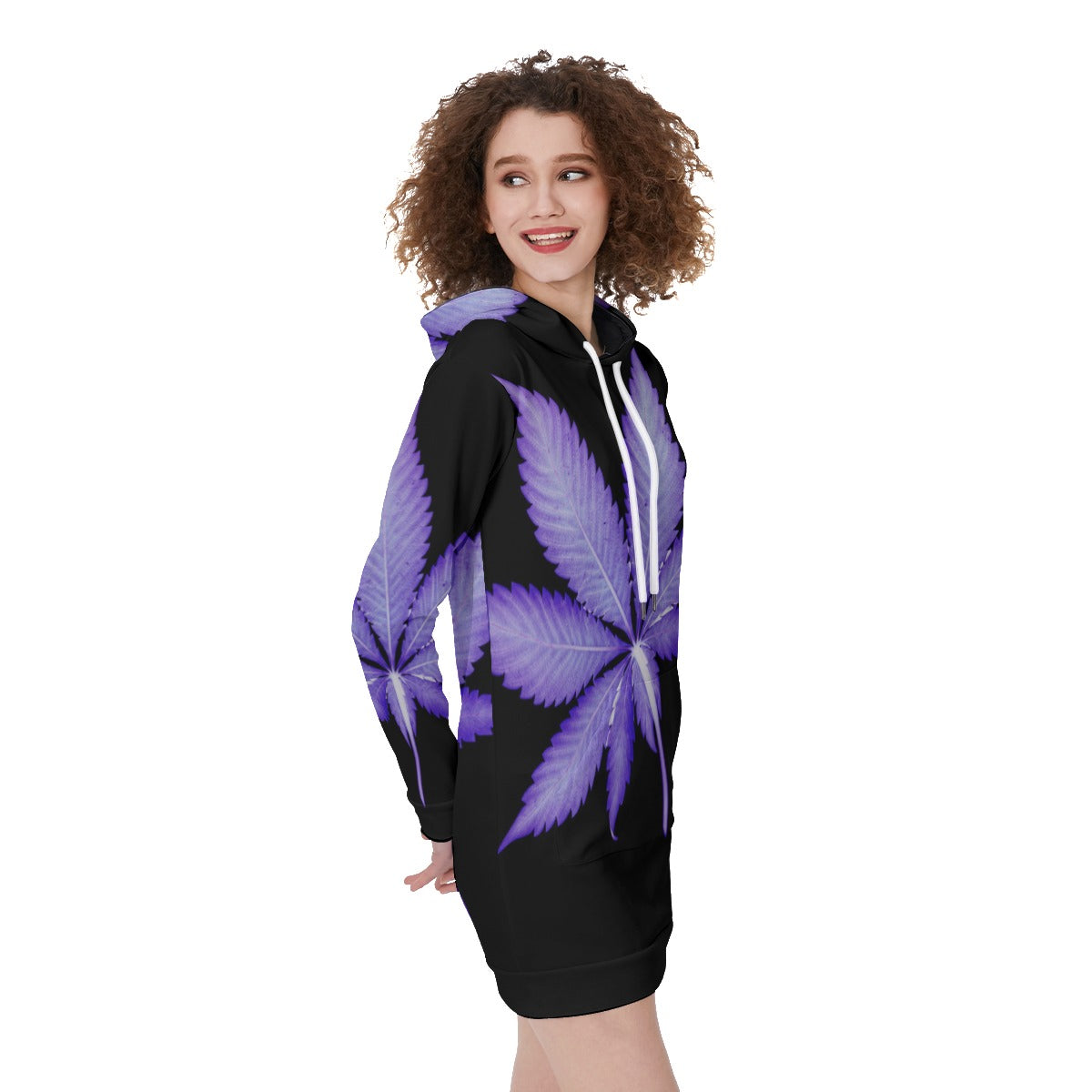 purple leaf Women's Long Hoodie