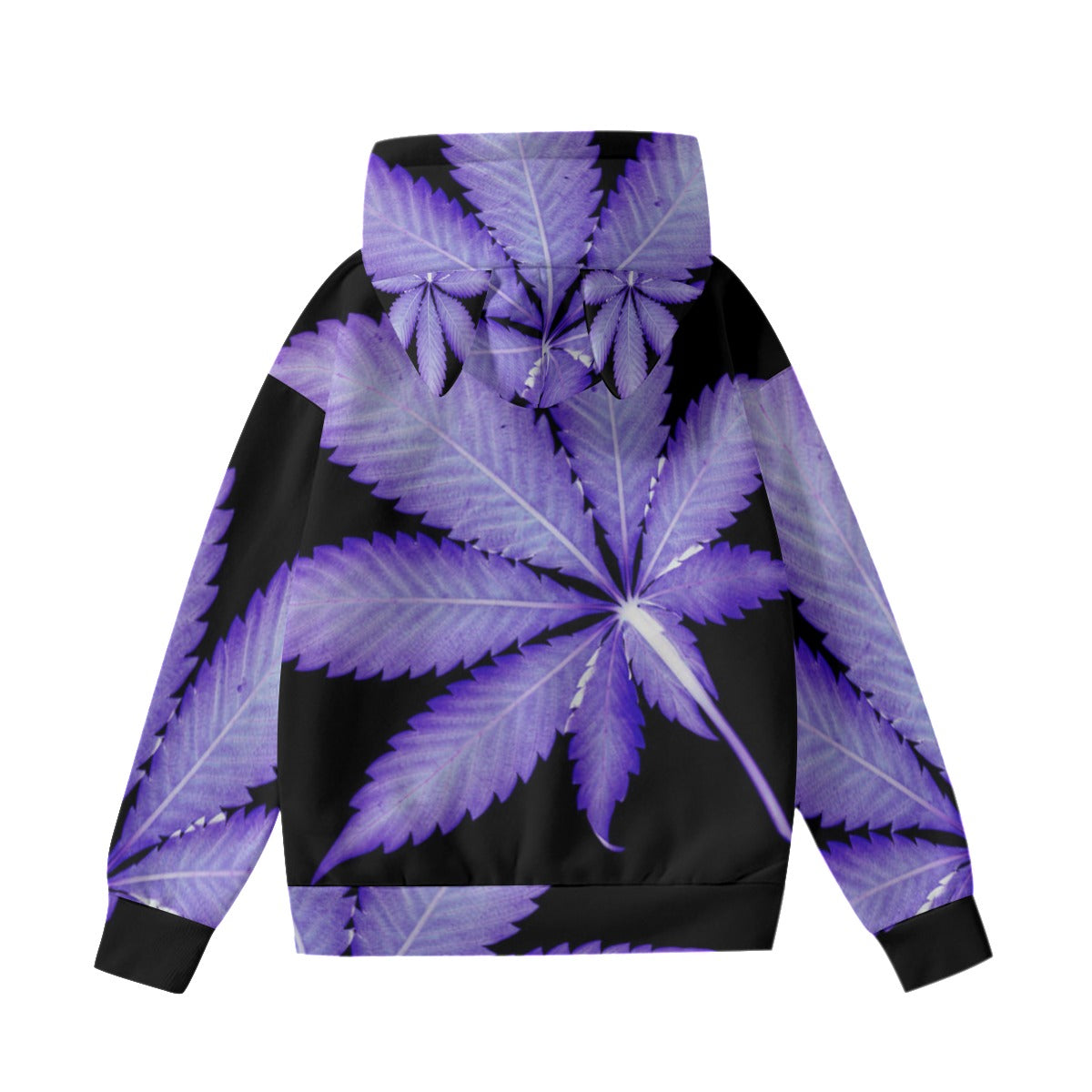 purple leaf Women’s Hoodie With Decorative Ears